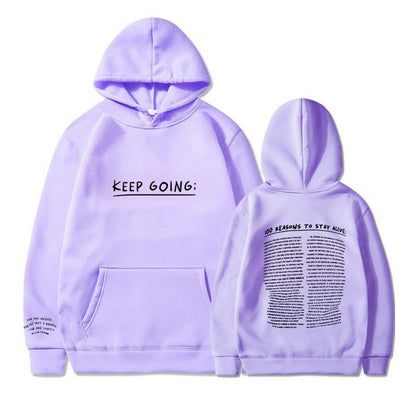 100 Reasons To Keep Going Hoodie Purple