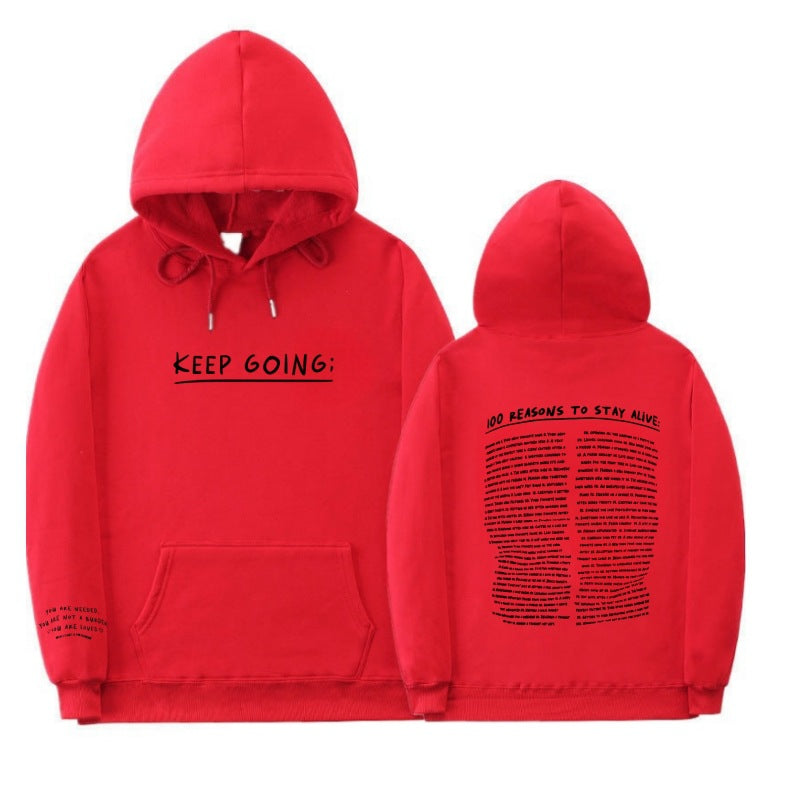 100 Reasons To Keep Going Hoodie Red