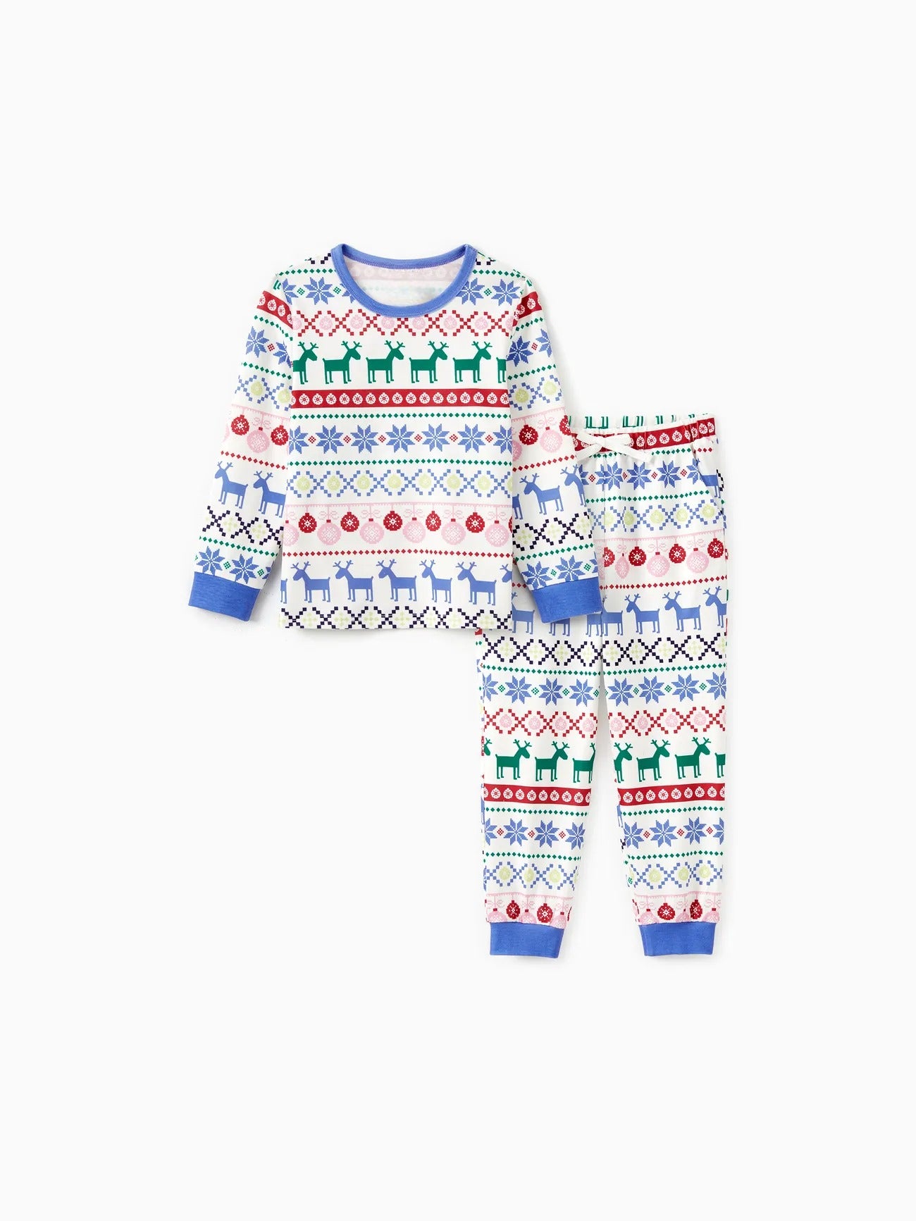 Reindeer And Snowflake Patterned Family Matching Pajama Sets Kids