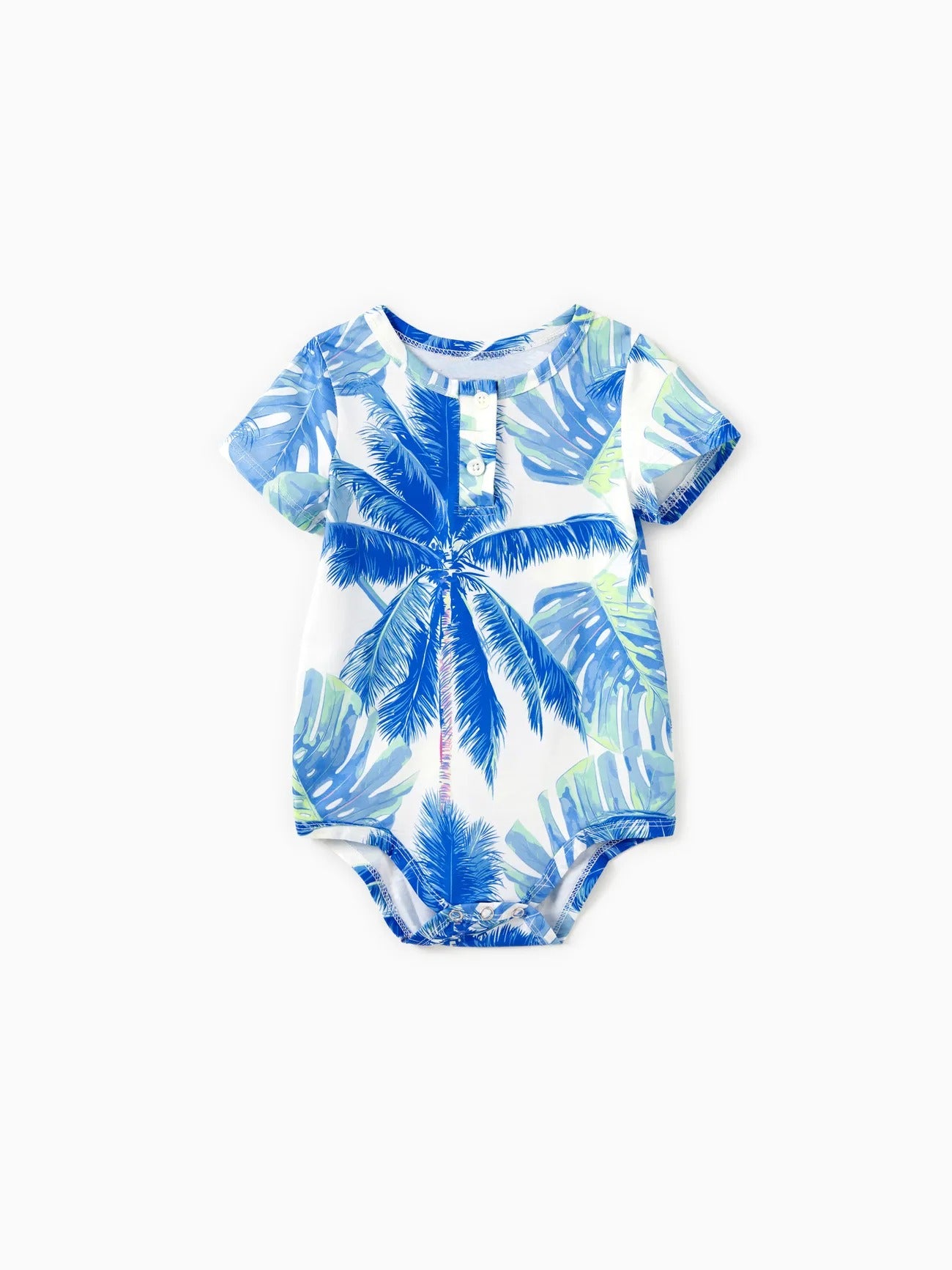 Family Matching Tropical Leaf Pattern Vacation Pajamas Set Baby