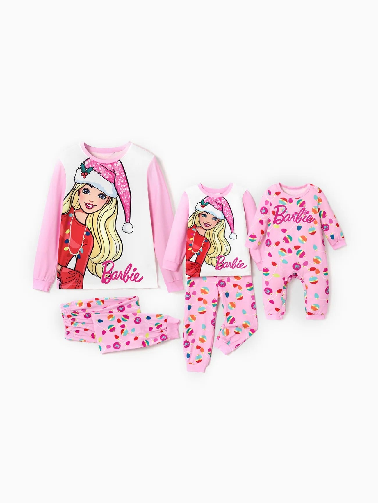 Barbie Mom And Me Christmas Print Pajama Set Baby 3M