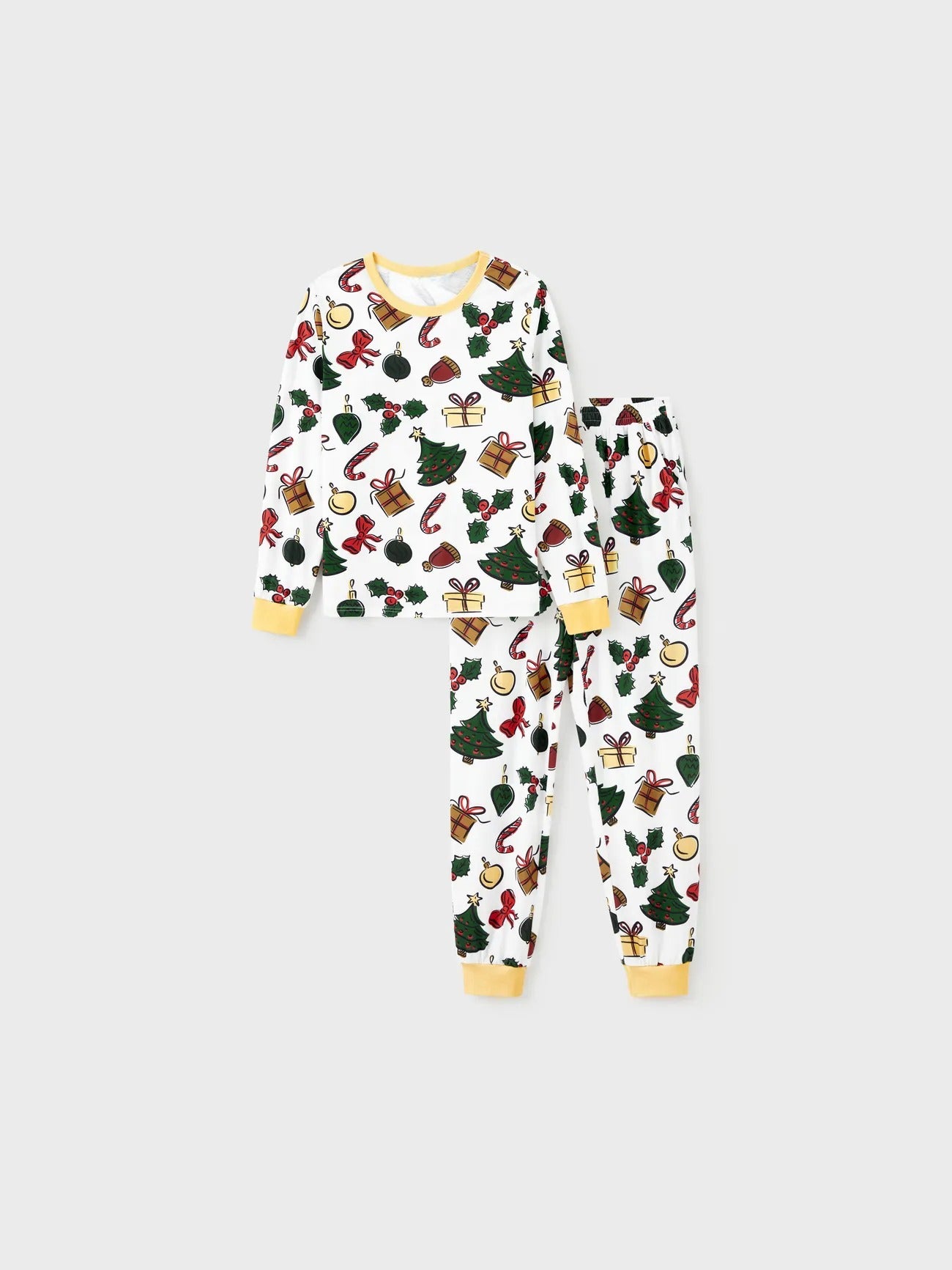 Christmas Tree And Gift Print Family Pajamas Set Women