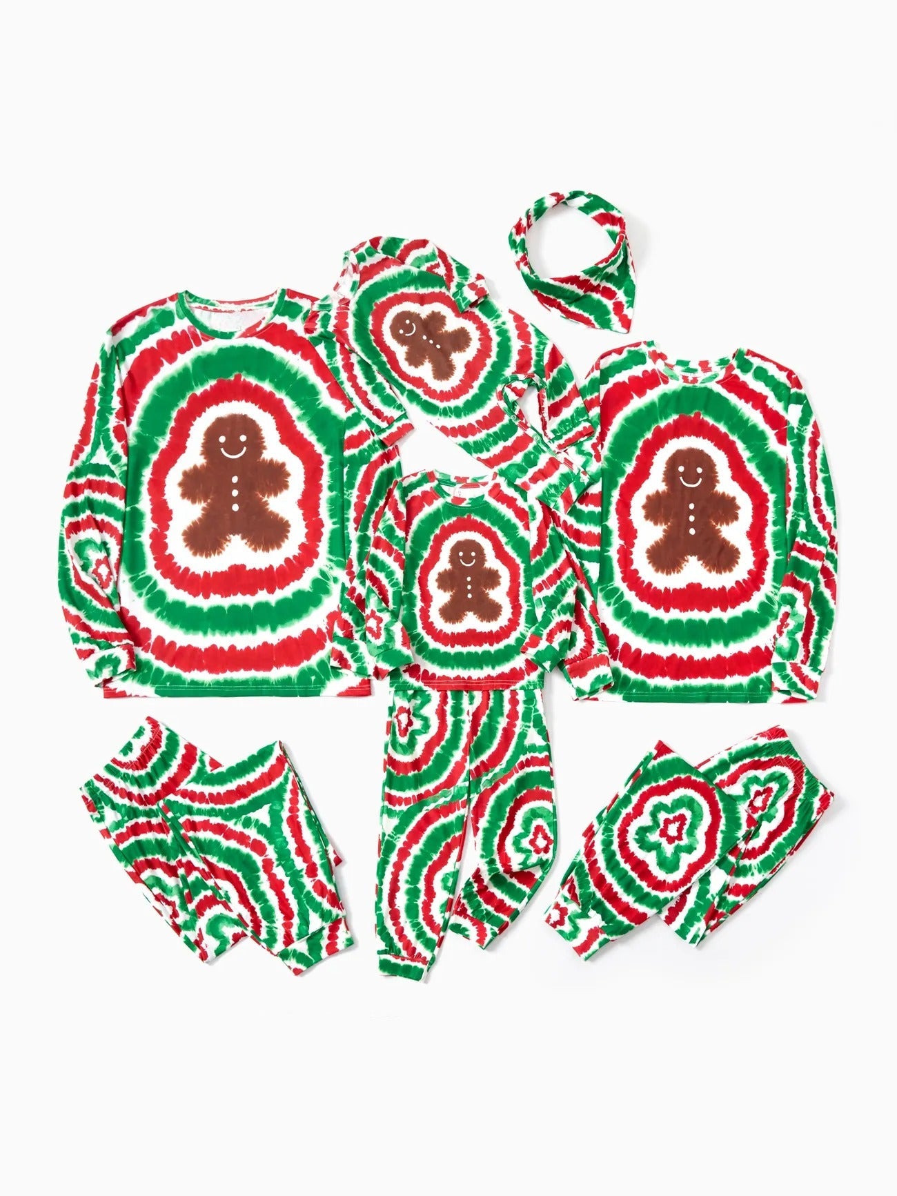 Christmas Tie Dye Gingerbread Man Family Pajamas Set Baby 3M