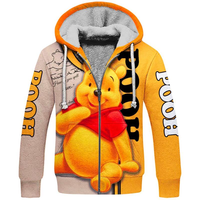 Winnie The Pooh Hoodie And Leggings Set Fleece Zipper Hoodies