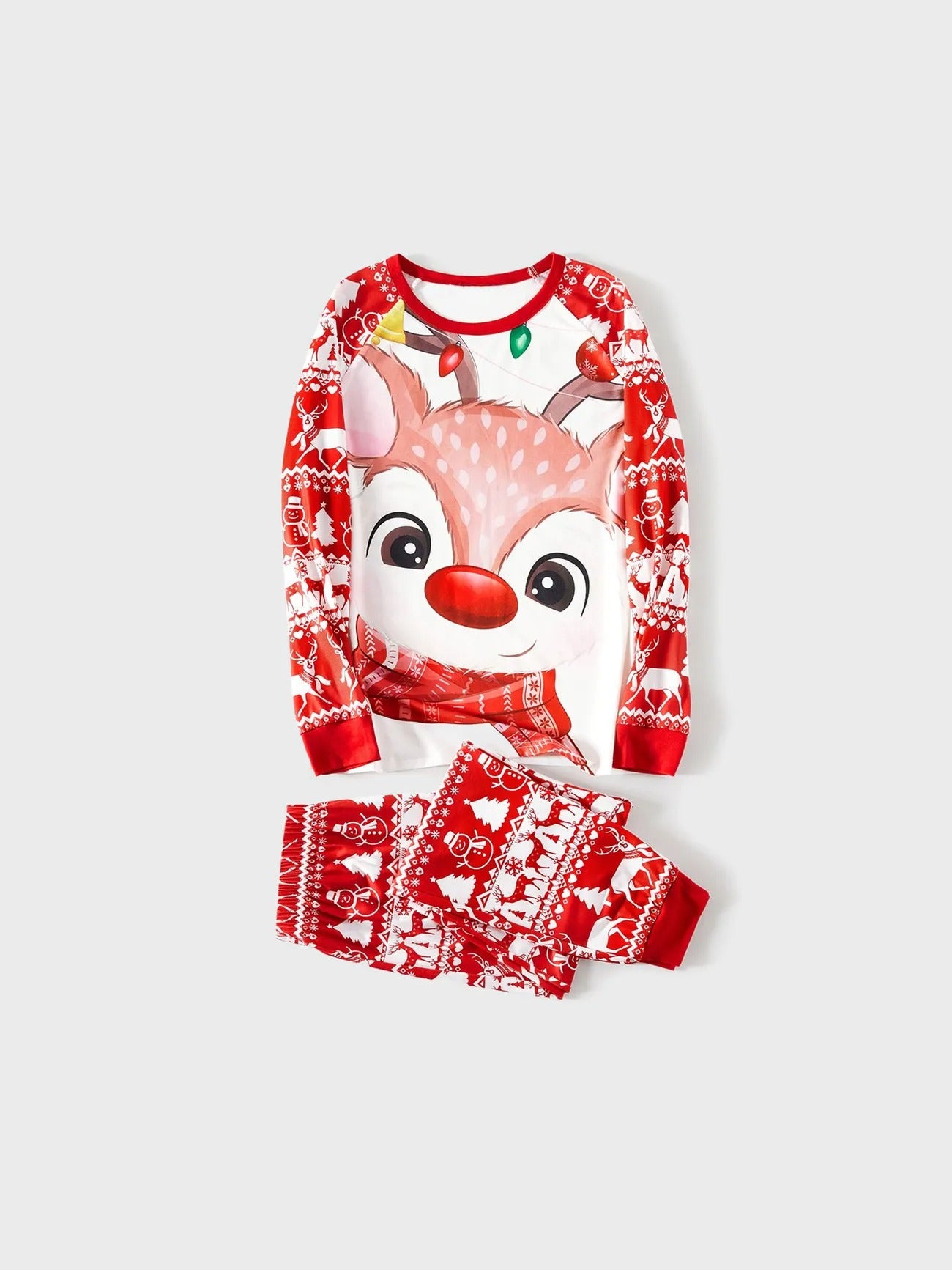 Matching Christmas Pajamas Set For Family With Deer Print Men