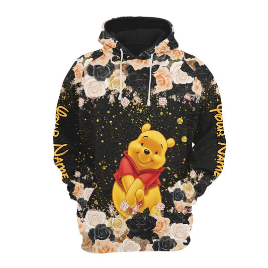 Customizable Winnie The Pooh Glitter Hoodie And Leggings Set Hoodies