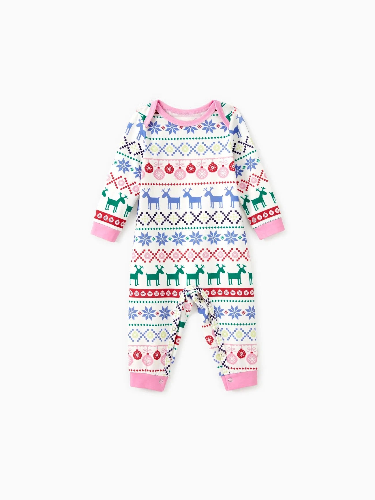 Reindeer And Snowflake Patterned Family Matching Pajama Sets