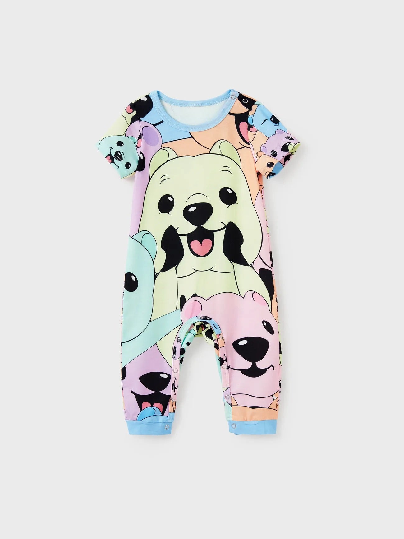 Family Matching Smiley Bear Print Pajama Set Baby