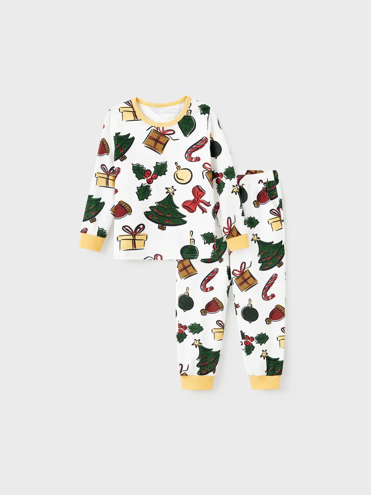 Christmas Tree And Gift Print Family Pajamas Set Kids