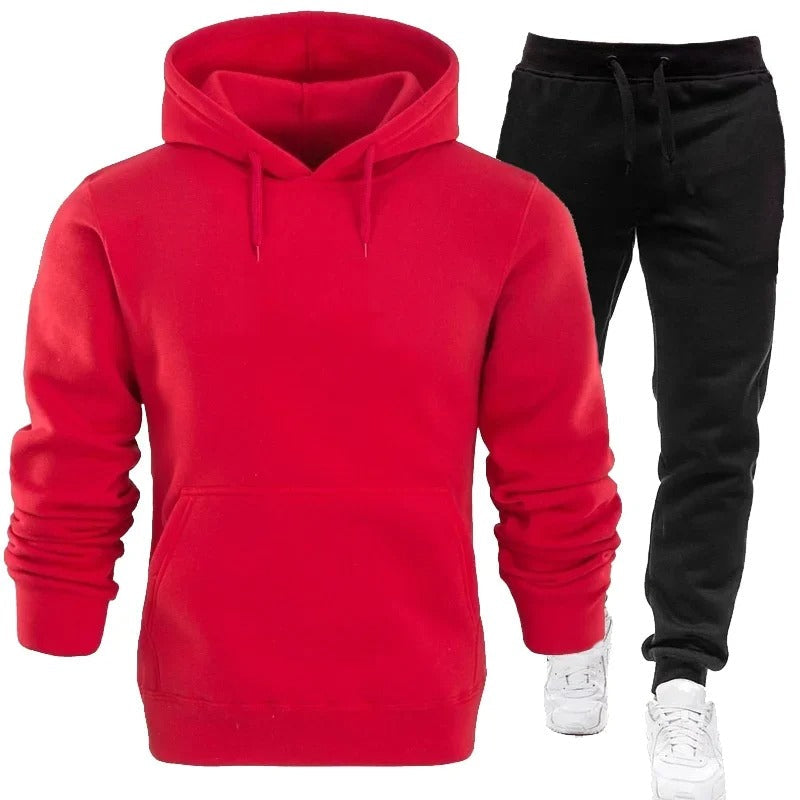 2 Pieces Sweatshirt Hoodies And joggers Set Red