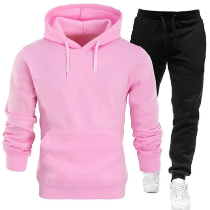 2 Pieces Sweatshirt Hoodies And joggers Set Pink