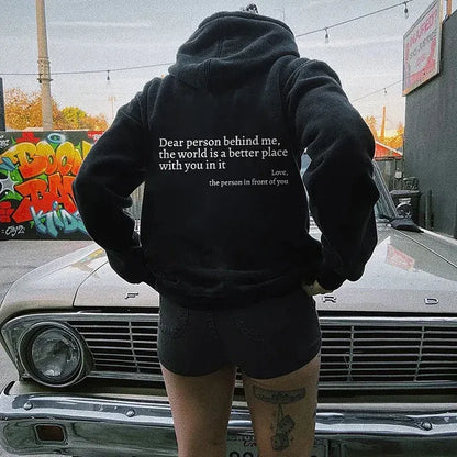 Dear Person Behind Me Hoodie Black