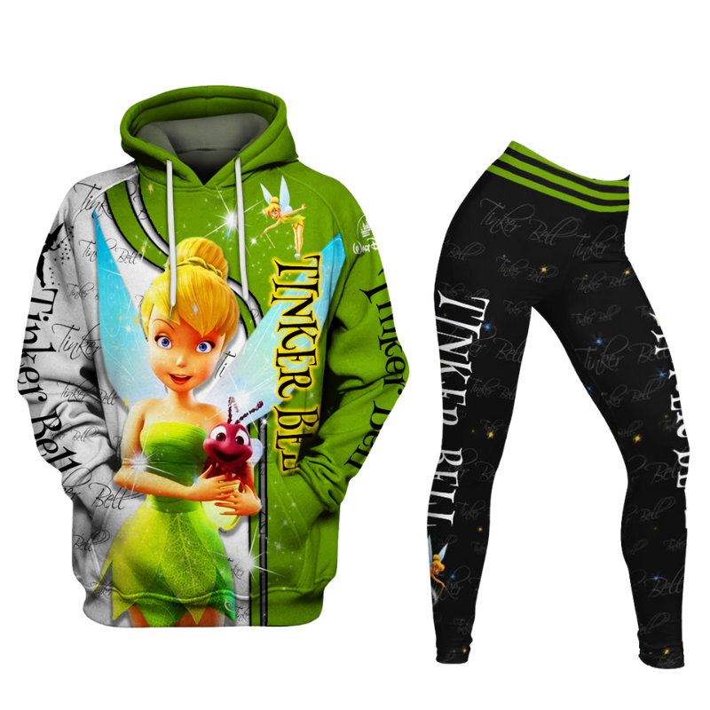 Tinker Bell Pattern Hoodie And Leggings Set Hoodies And Leggings