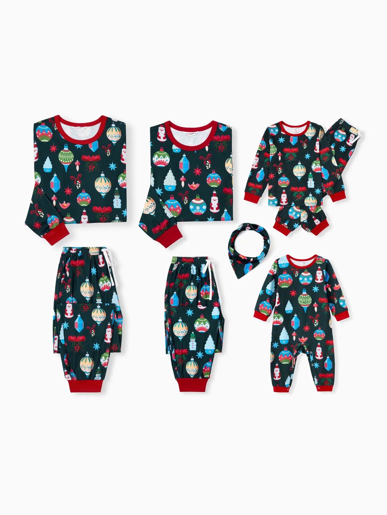 Festive Ornament Print Family Matching Pajama Set Women S