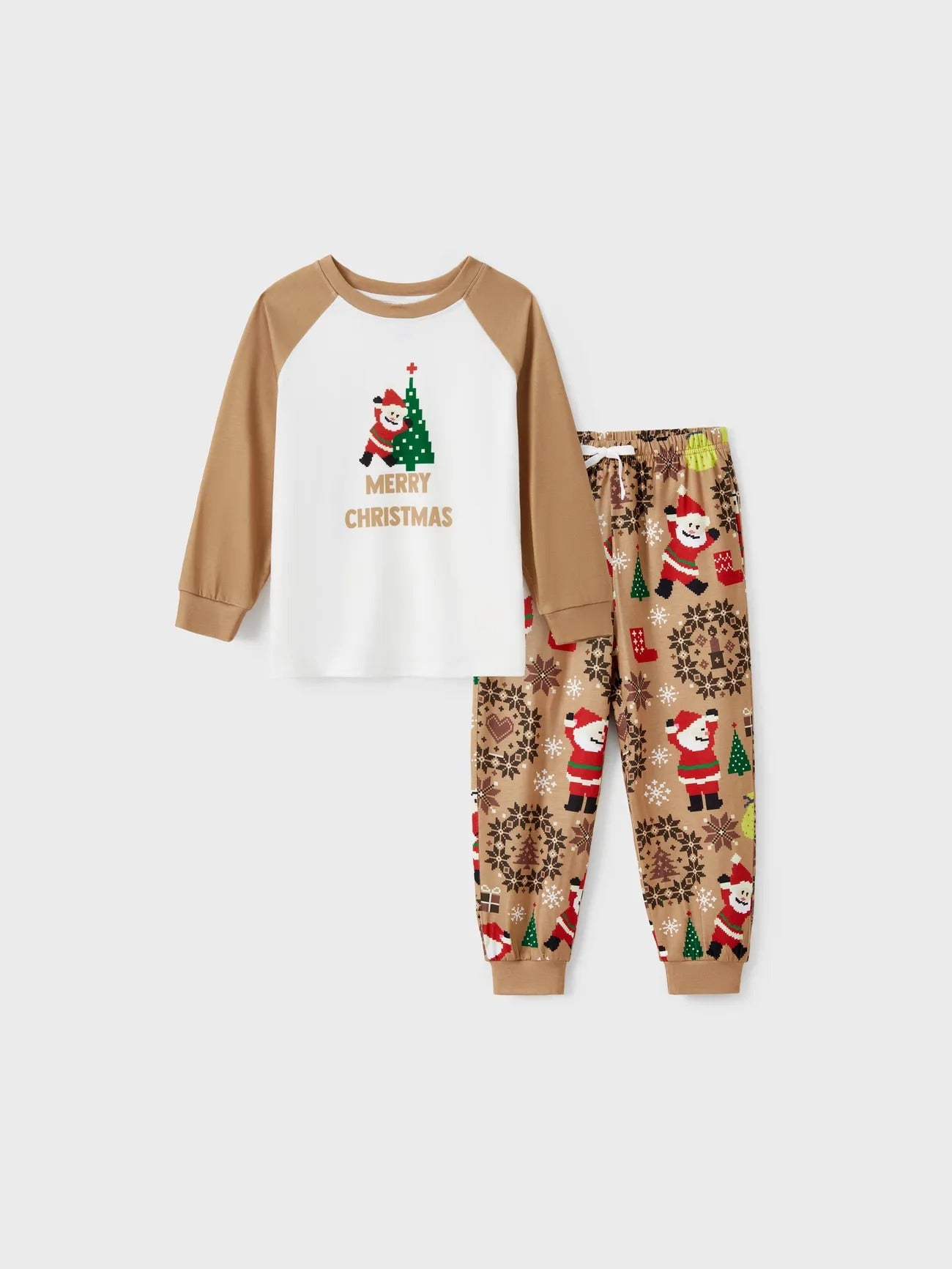 Merry Christmas And Santa Family Matching Pajama Set Kids