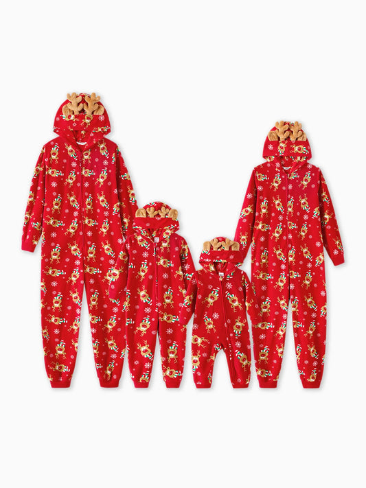 Christmas With Reindeer Printed Family Matching Pajama Set Women S