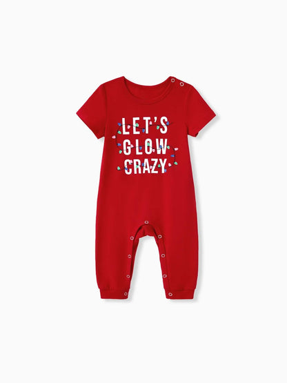 Matching Family Christmas Pajama Set With Glow In The Dark Text Baby