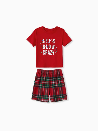 Matching Family Christmas Pajama Set With Glow In The Dark Text Kids