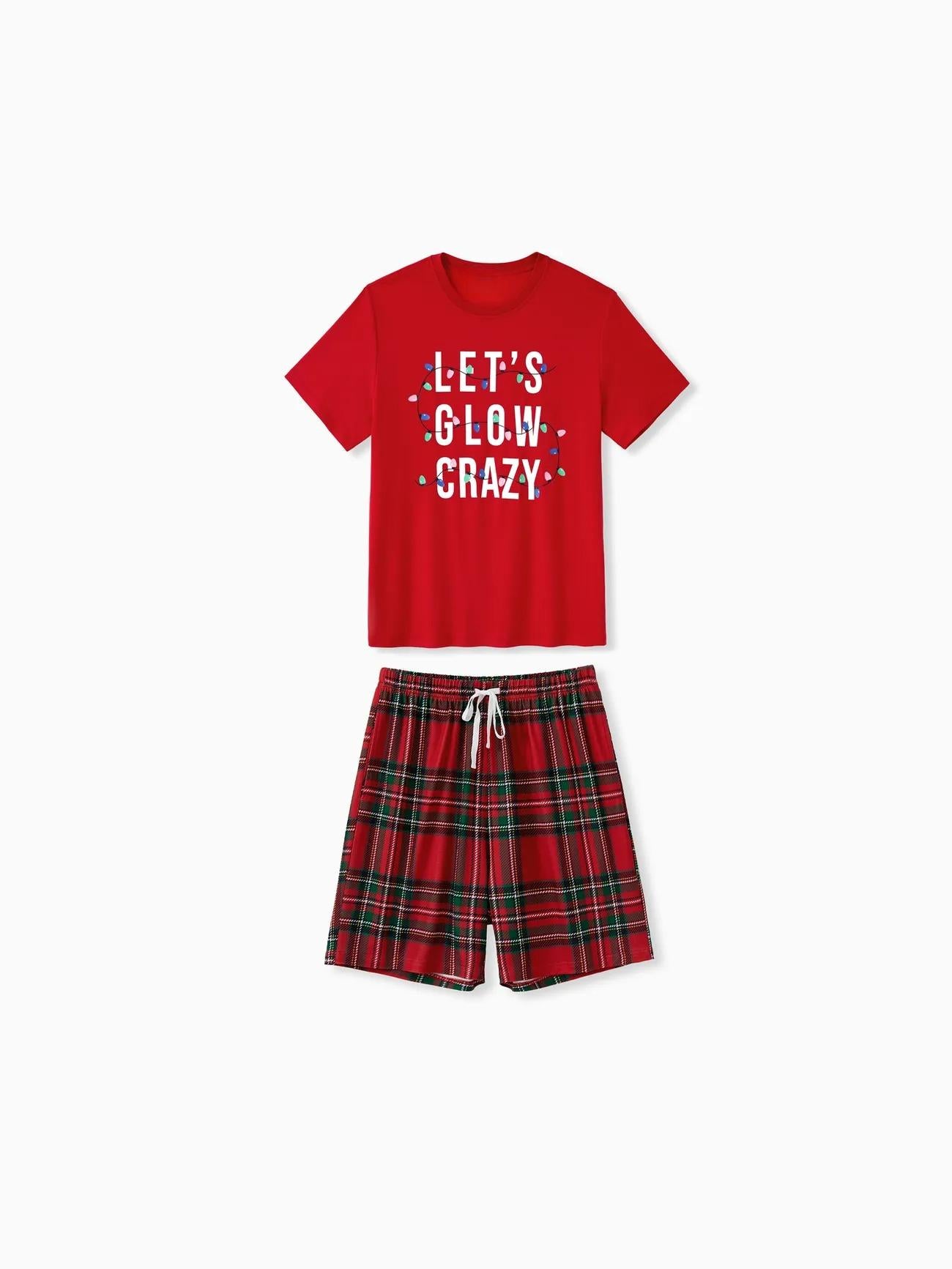 Matching Family Christmas Pajama Set With Glow In The Dark Text Women