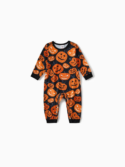 Halloween Family Matching Pumpkin Design Pajama Set Baby