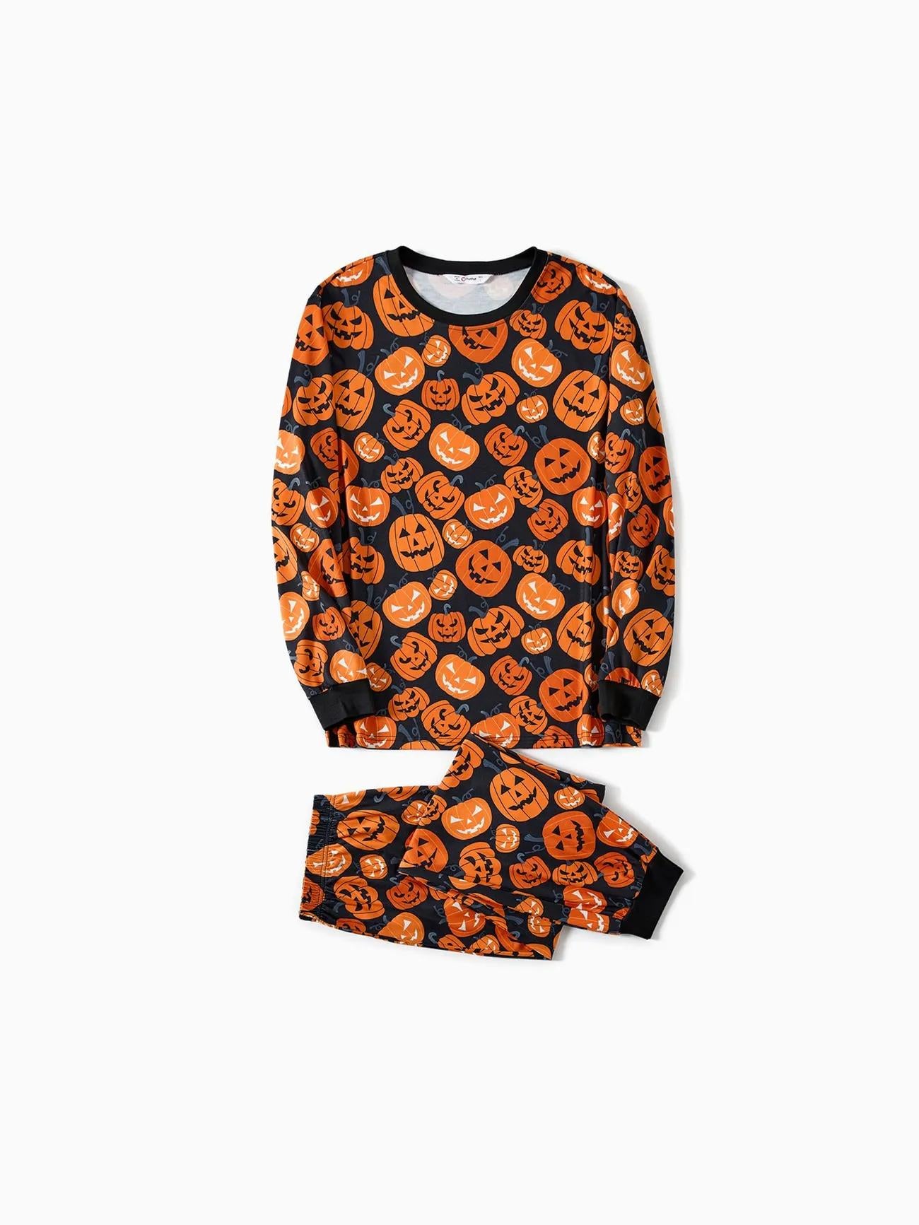 Halloween Family Matching Pumpkin Design Pajama Set Men