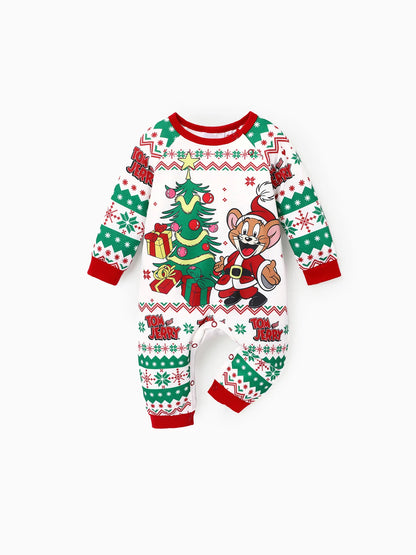 Festive Cartoon Character Family Pajama Set Baby