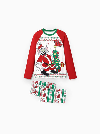 Festive Cartoon Character Family Pajama Set Men