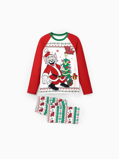 Festive Cartoon Character Family Pajama Set Women