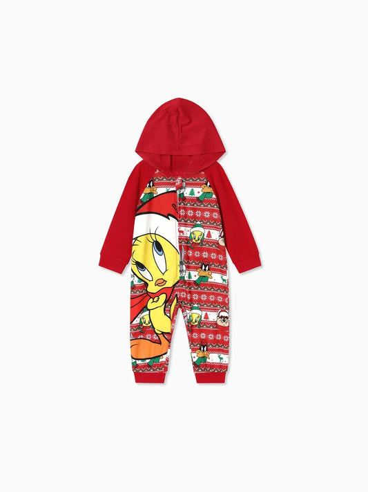 Looney Tunes Family Matching Christmas Pajama Set With Hood Baby