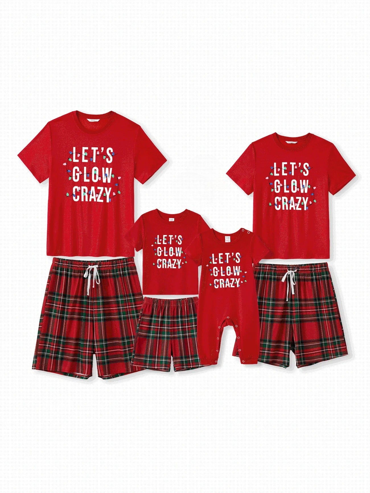 Matching Family Christmas Pajama Set With Glow In The Dark Text Baby 3M