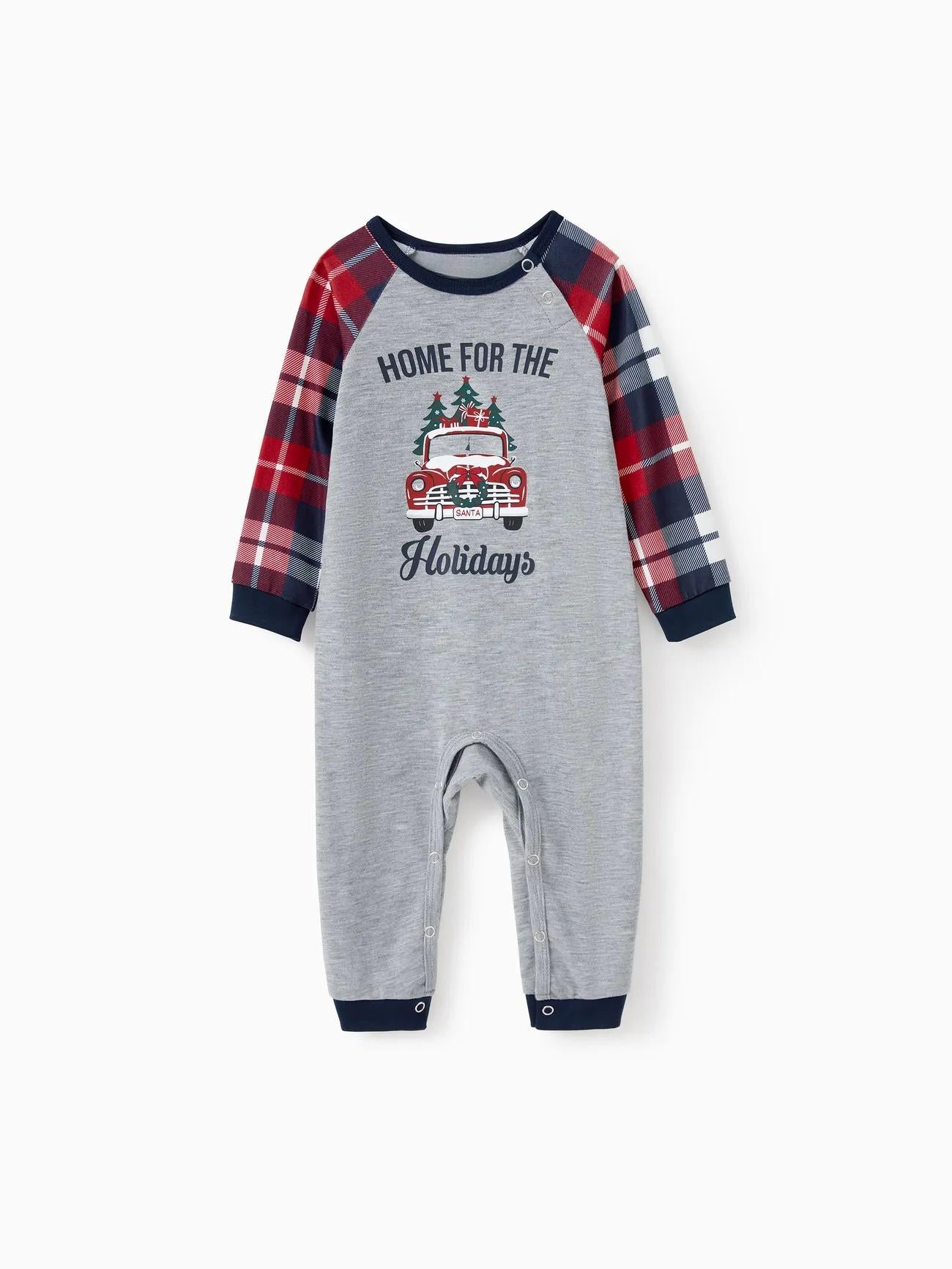 Matching Family Pajama Sets With Xmas Tree And Delivery Truck Graphics Baby