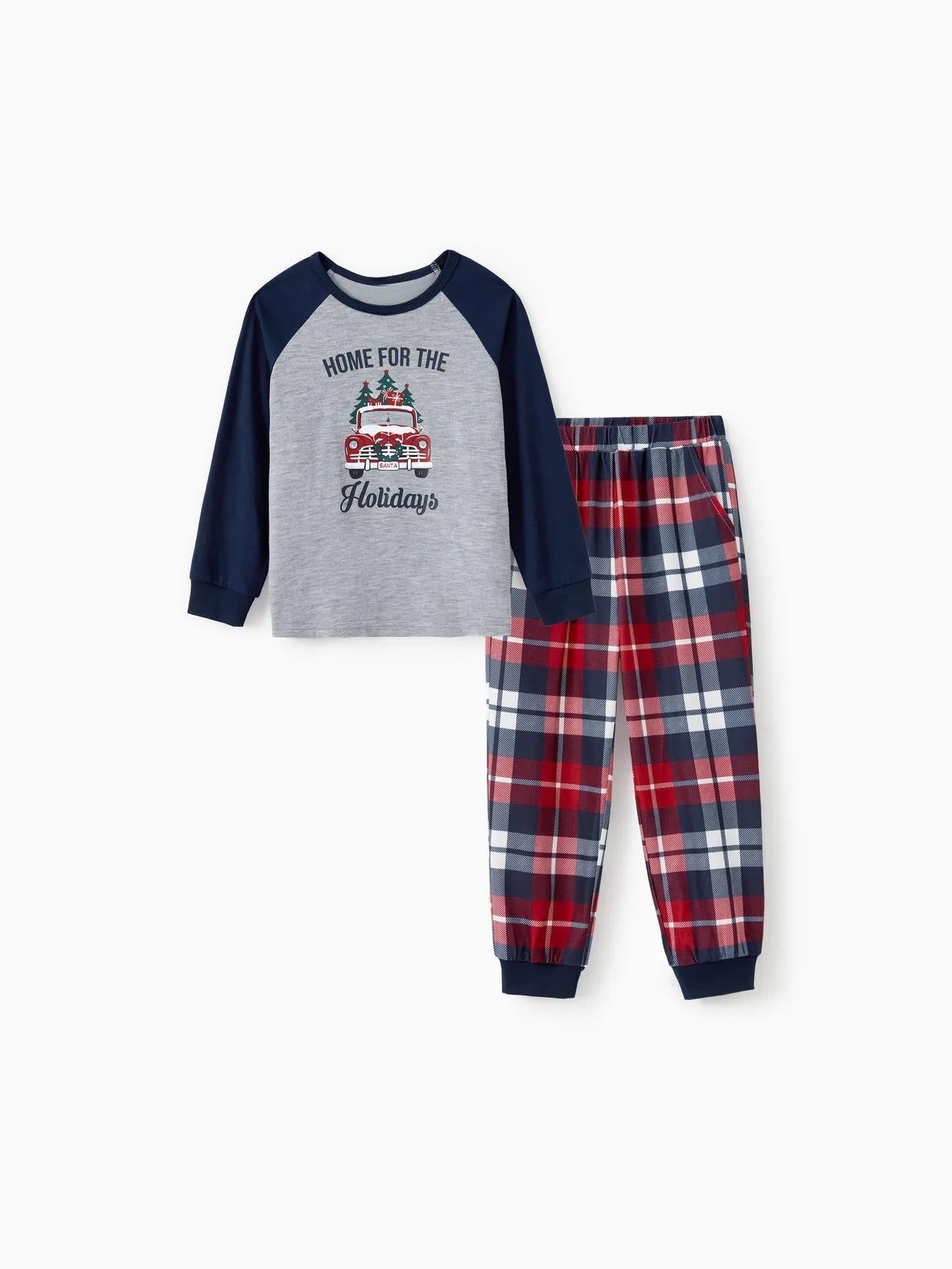 Matching Family Pajama Sets With Xmas Tree And Delivery Truck Graphics Kids