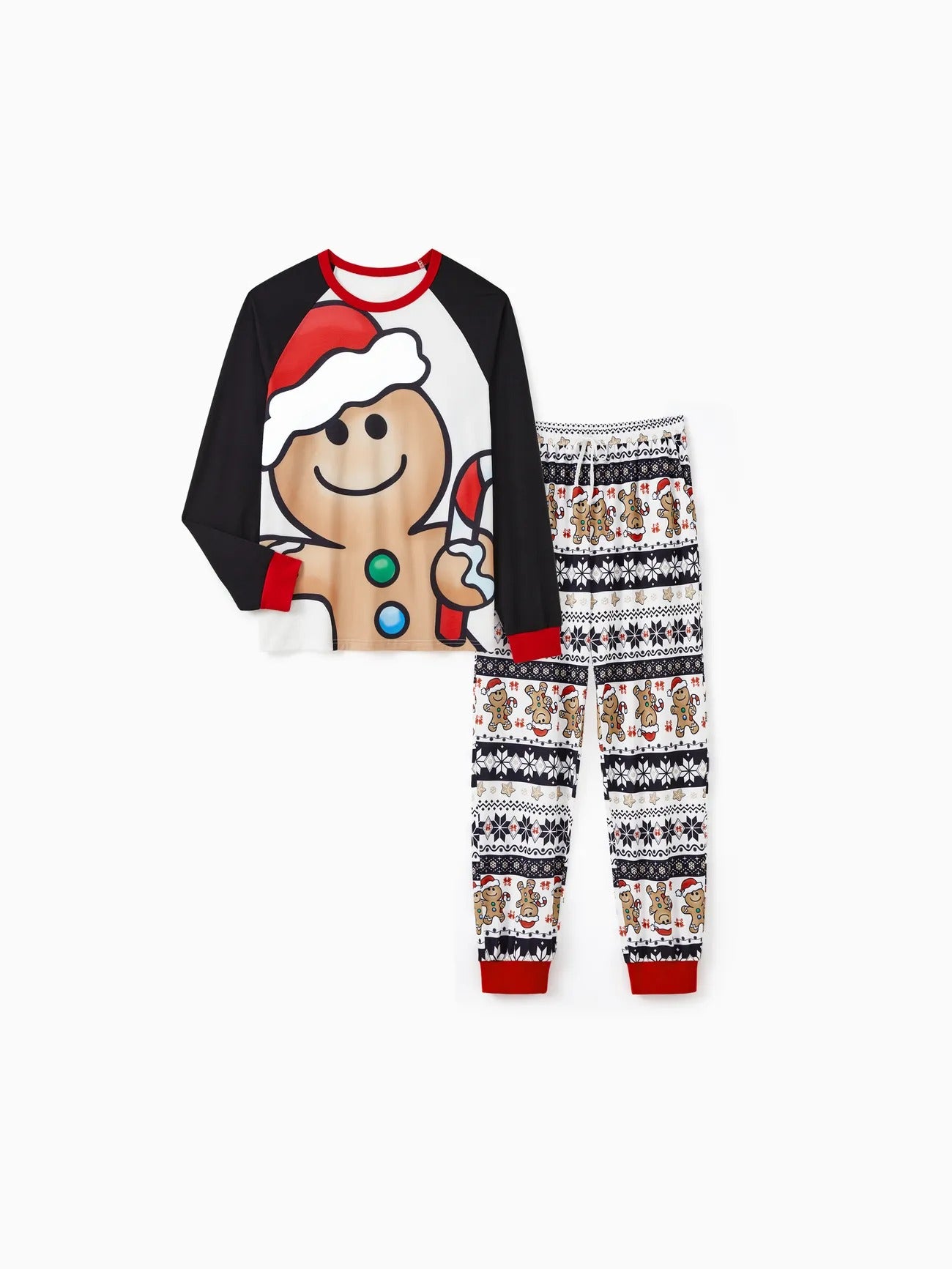 Family Matching Gingerbread Santa Pajama Set Men