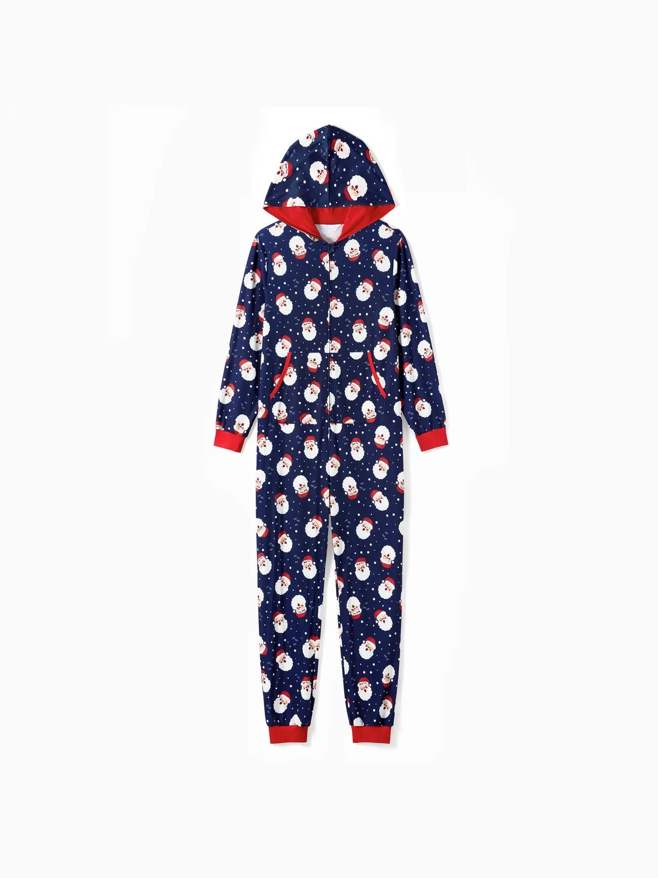 Santa Printed Family Matching Hooded Pajama Set Woman