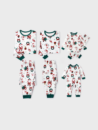 Christmas Family Matching Santa And Wreaths Print Pajama Set Baby 3M