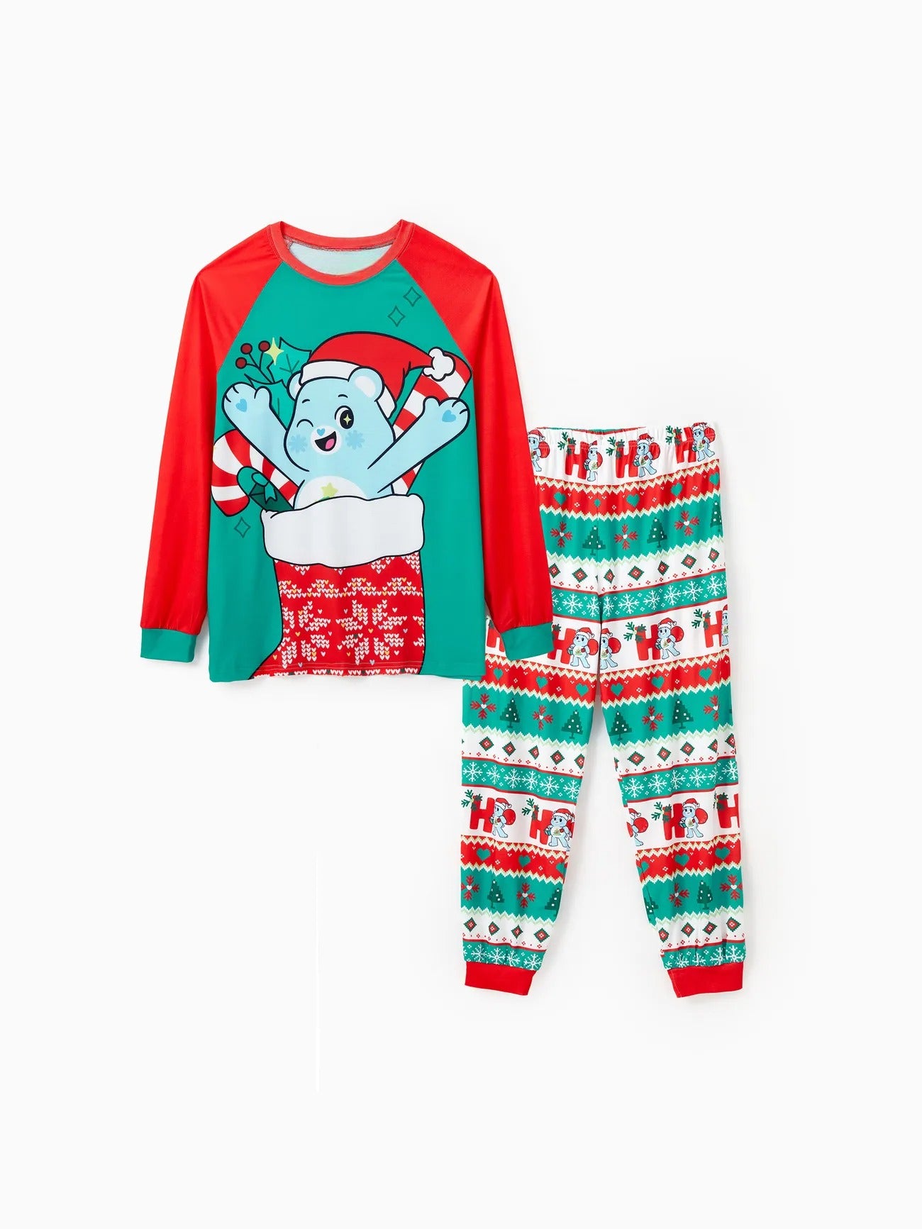 Holiday Family Matching Bear Printed Pajamas Set Men