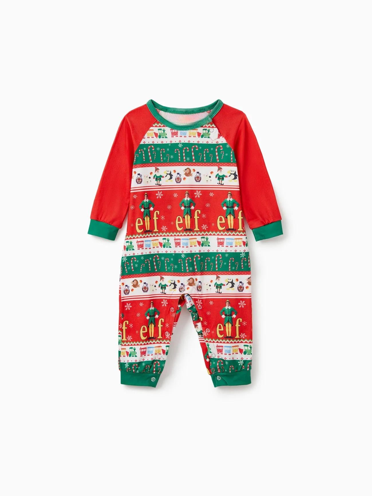 Elf Themed Printed Family Matching Christmas Pajama Set Baby