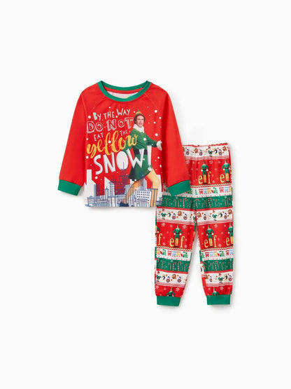 Elf Themed Printed Family Matching Christmas Pajama Set Kids