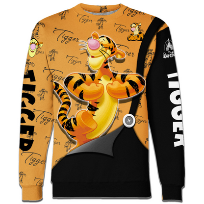 Tigger Pattern Hoodie And Leggings Combo Set Sweatshirt