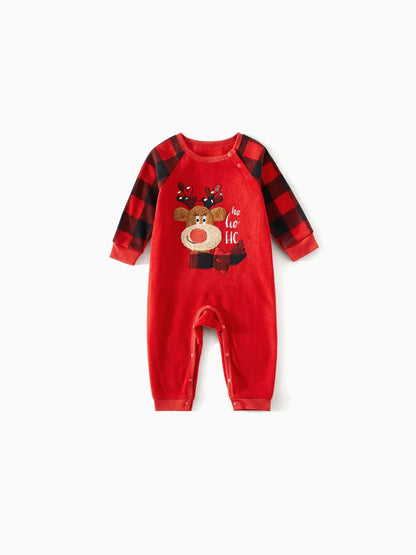 Christmas Reindeer Embroidered Family Pajamas Set Baby