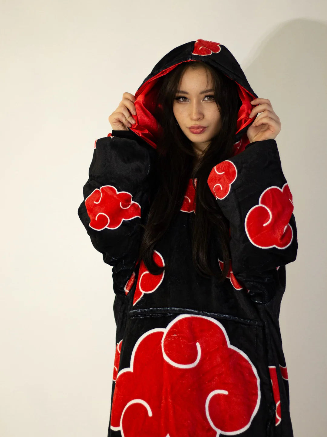 Anime Cozy Blanket Hoodies Black