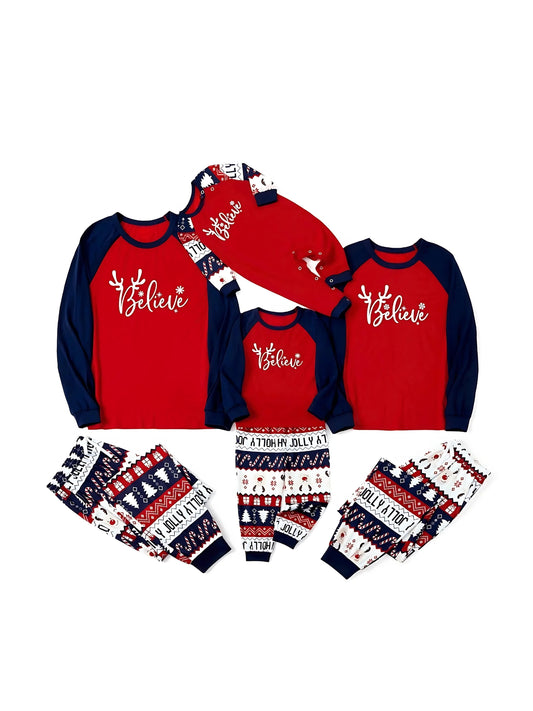 Believe Printed Family Matching Pajama Set