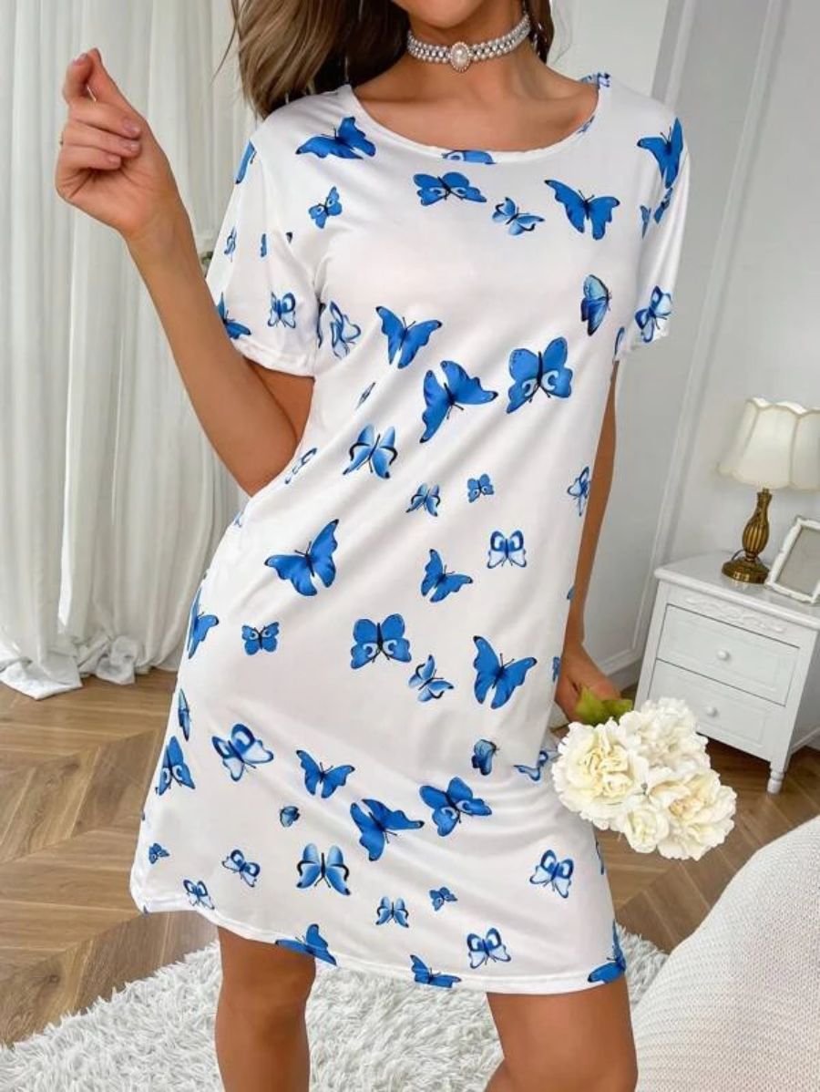 Butterfly Print Nightdress