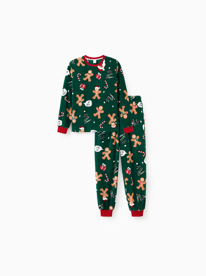 Christmas Gingerbread Printed Family Outfit Set Men