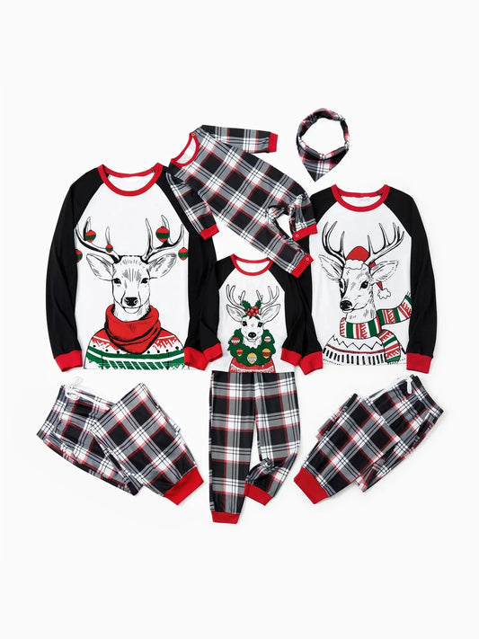 Christmas Reindeer Patterned Family Pajama Set Baby 3M