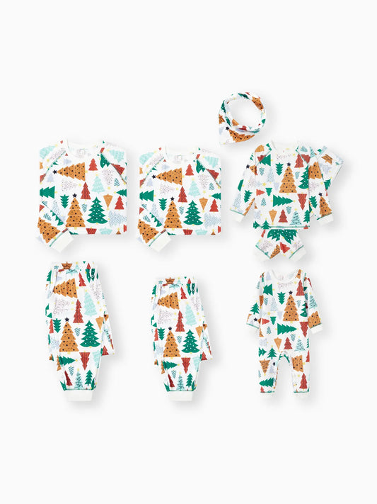 Christmas Tree Patterned Matching Family Set Baby 3M