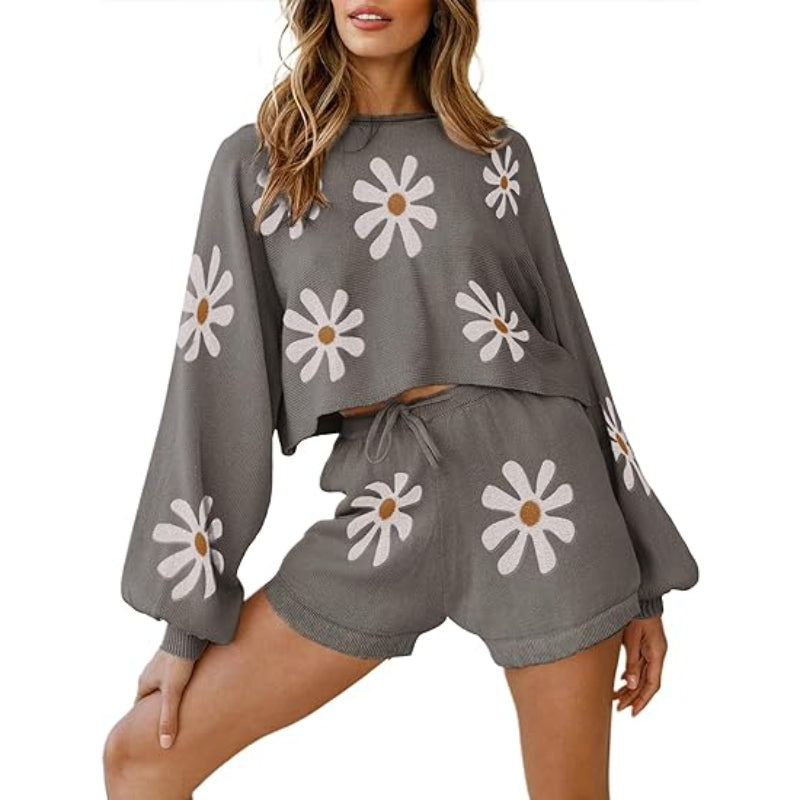 Comfy Knit Pajamas Set Gray