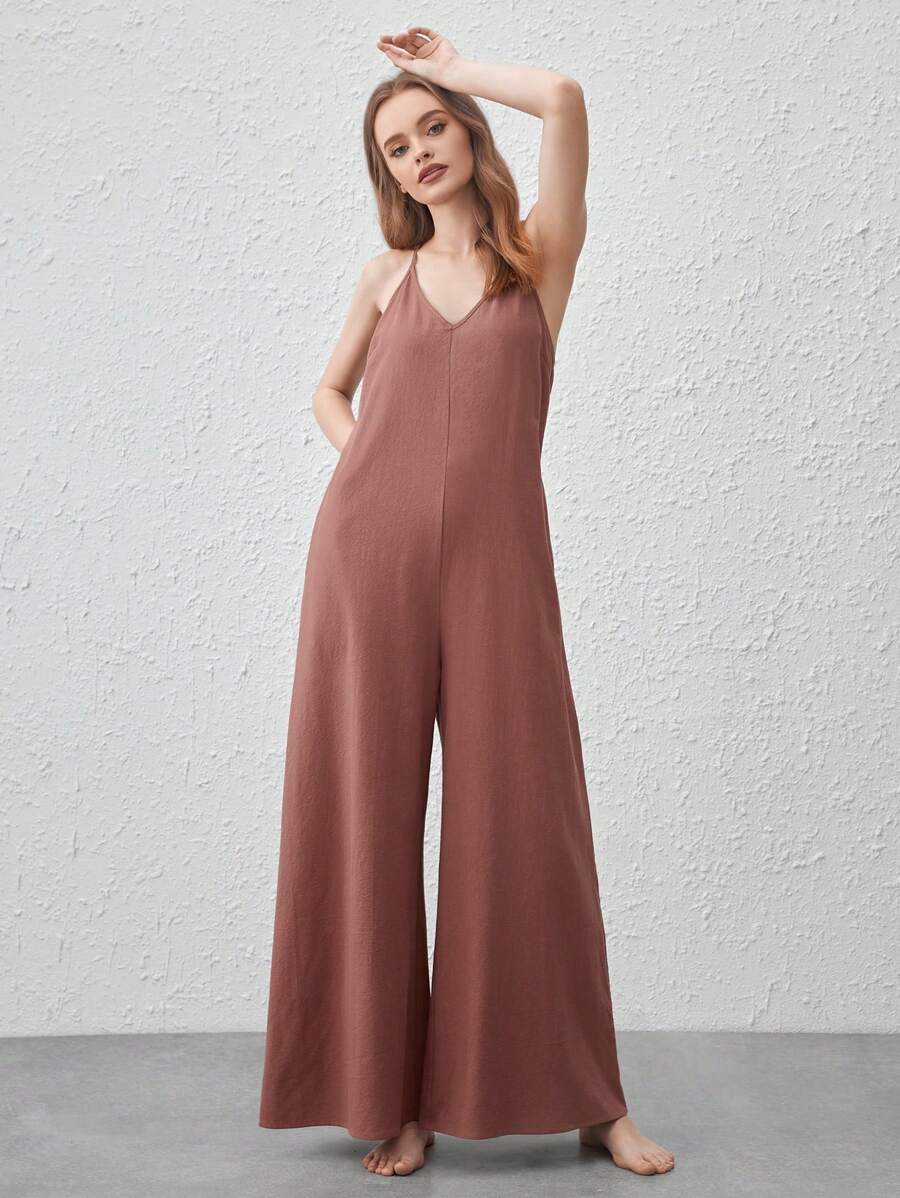 Comfy Slip Casual Romper Brown