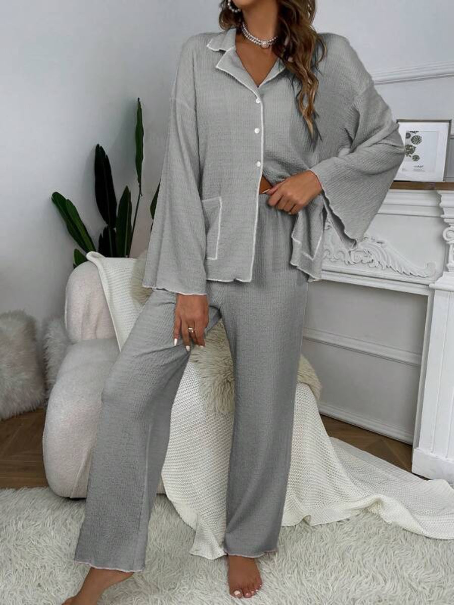 Contrast Binding Casual Lounge Set