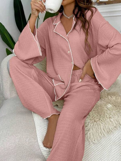 Contrast Binding Casual Lounge Set